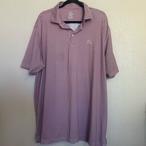 Rhoback “The Dont Mess” Maroon Texas Patterned Polo Shirt sz XXL